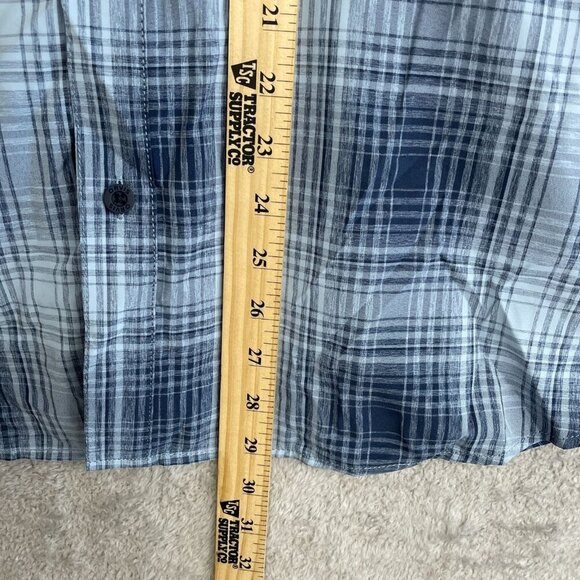 NEW Orvis Men's Size L Plaid Short Sleeve Button Up Shirt Blue Outdoor UPF 30 - Picture 4 of 11